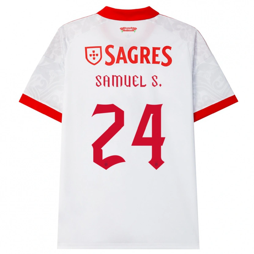 Danxen Uomo Maglia Samuel Soares #24 Bianco Rosso Giallo Kit Gara Away 2026/27 Maglietta