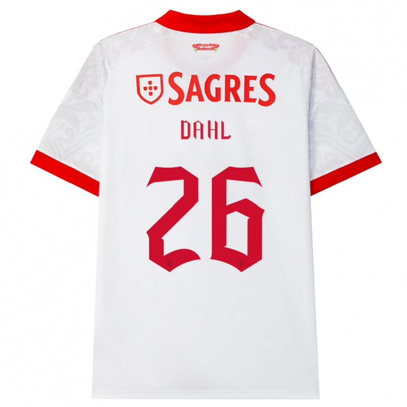 Danxen Uomo Maglia Samuel Dahl #26 Bianco Rosso Giallo Kit Gara Away 2026/27 Maglietta
