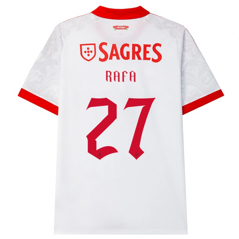 Danxen Uomo Maglia Rafa Silva #27 Bianco Rosso Giallo Kit Gara Away 2026/27 Maglietta