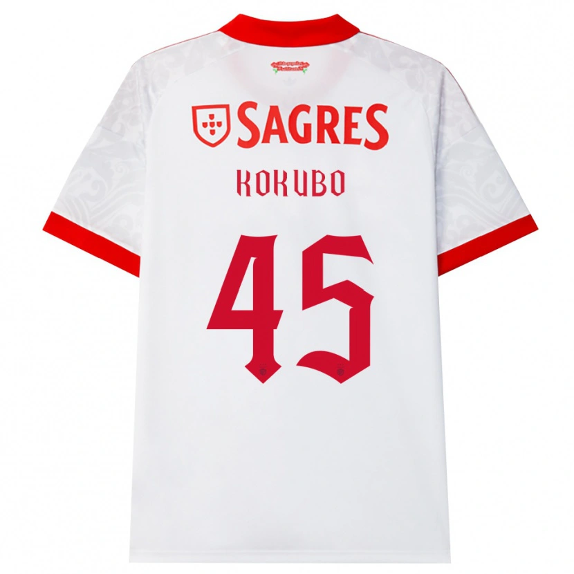 Danxen Uomo Maglia Leo Kokubo #45 Bianco Rosso Giallo Kit Gara Away 2026/27 Maglietta