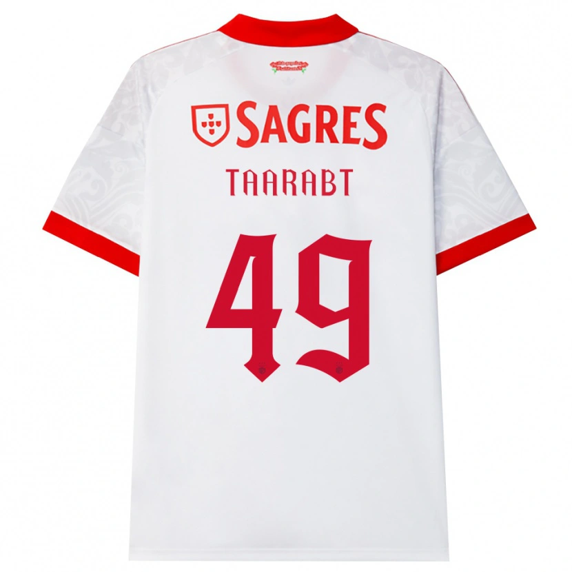 Danxen Uomo Maglia Adel Taarabt #49 Bianco Rosso Giallo Kit Gara Away 2026/27 Maglietta