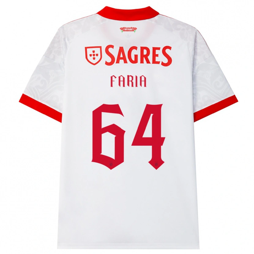 Danxen Uomo Maglia Hugo Faria #64 Bianco Rosso Giallo Kit Gara Away 2026/27 Maglietta