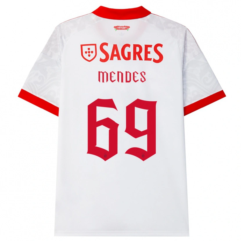 Danxen Uomo Maglia Vladimir Mendes #69 Bianco Rosso Giallo Kit Gara Away 2026/27 Maglietta