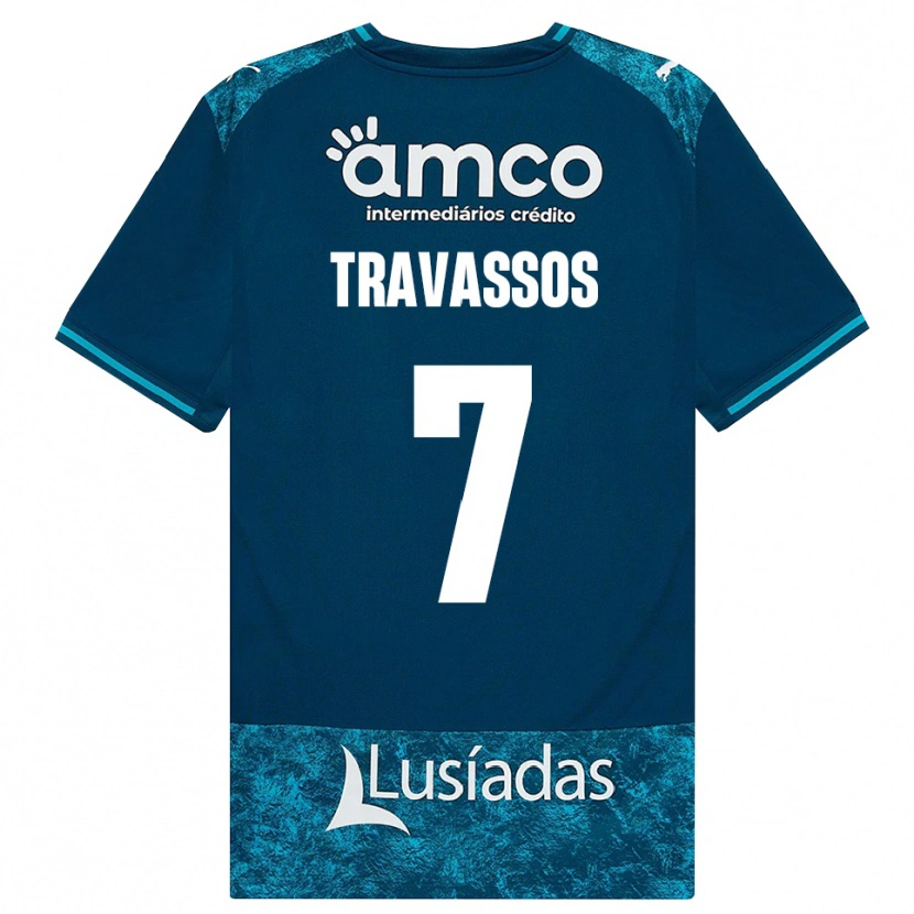 Danxen Uomo Maglia Diogo Travassos #7 Grigioardesiascuro Verdeacqua Kit Gara Away 2026/27 Maglietta