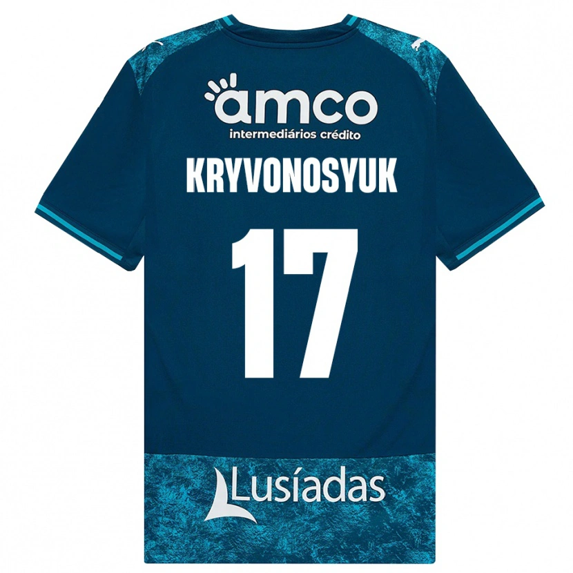 Danxen Uomo Maglia Leonardo Kryvonosyuk #17 Grigioardesiascuro Verdeacqua Kit Gara Away 2026/27 Maglietta