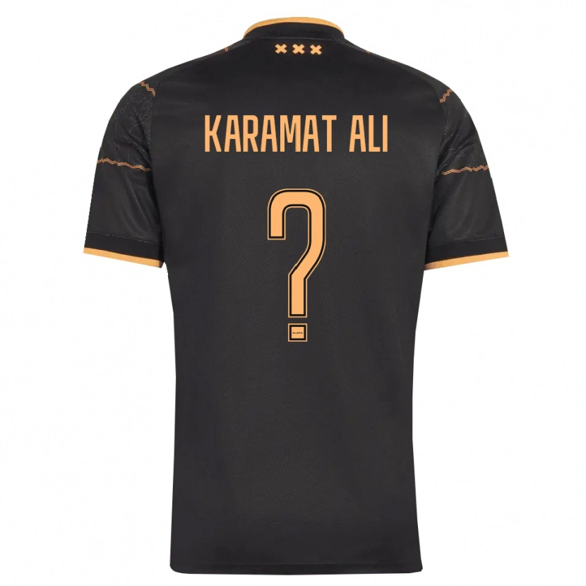 Danxen Uomo Maglia Yaïr Karamat Ali #0 Nero Arancione Kit Gara Away 2026/27 Maglietta