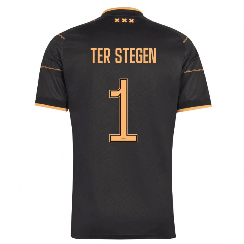 Danxen Uomo Maglia Marc-André Ter Stegen #1 Nero Arancione Kit Gara Away 2026/27 Maglietta
