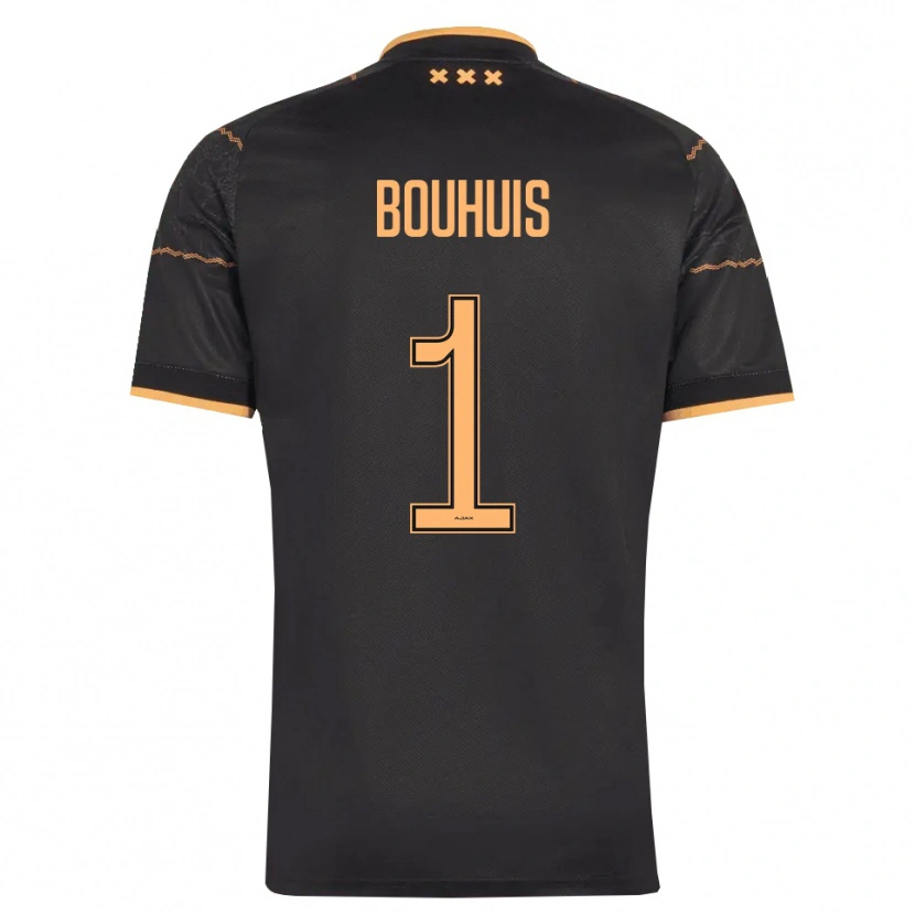 Danxen Uomo Maglia Jens Bouhuis #1 Nero Arancione Kit Gara Away 2026/27 Maglietta