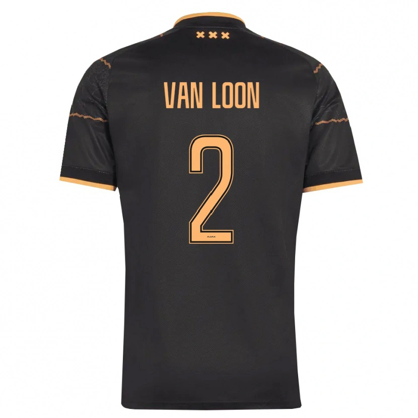 Danxen Uomo Maglia Gerain Van Loon #2 Nero Arancione Kit Gara Away 2026/27 Maglietta