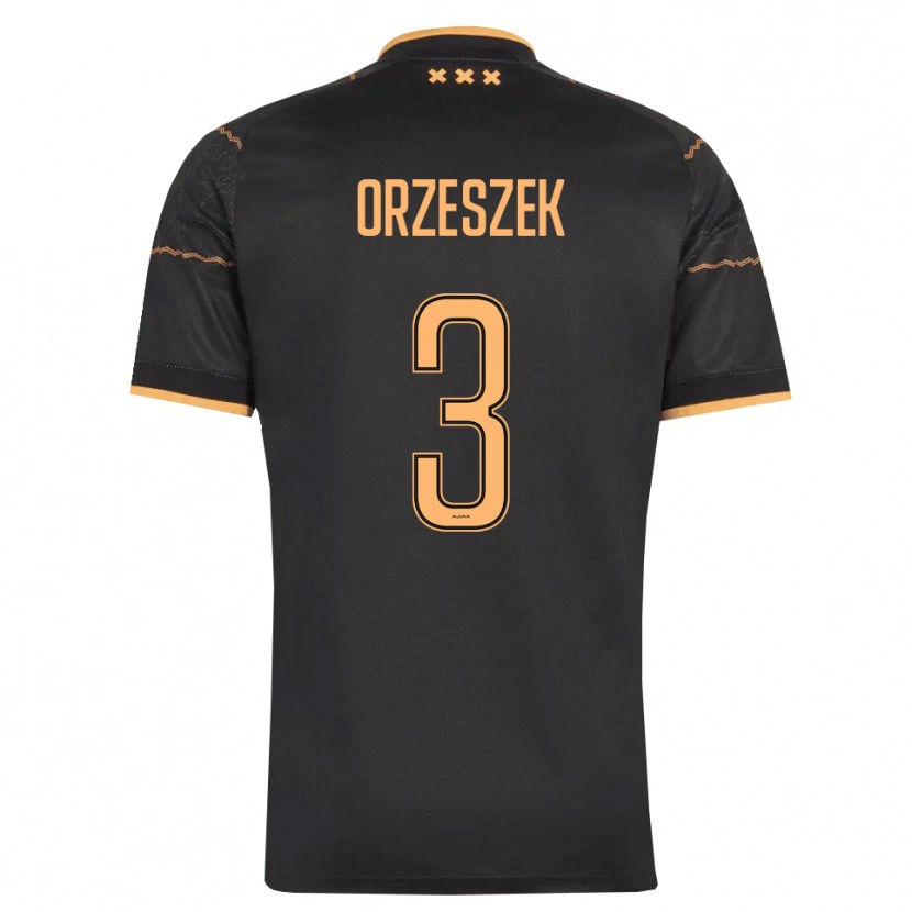 Danxen Uomo Maglia Zane Orzeszek #3 Nero Arancione Kit Gara Away 2026/27 Maglietta
