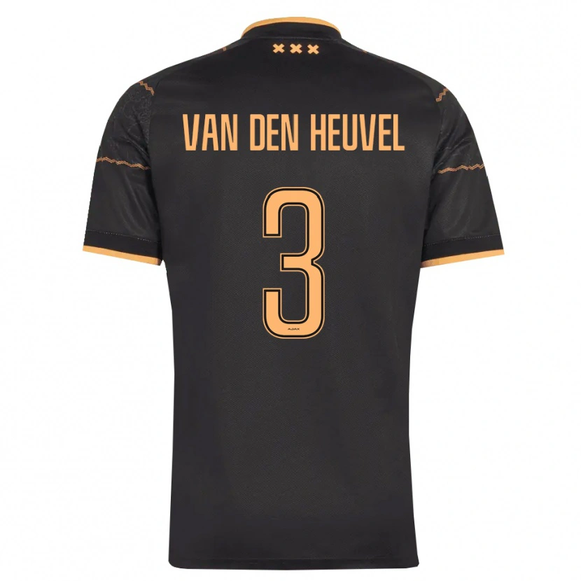 Danxen Uomo Maglia Nino Van Den Heuvel #3 Nero Arancione Kit Gara Away 2026/27 Maglietta