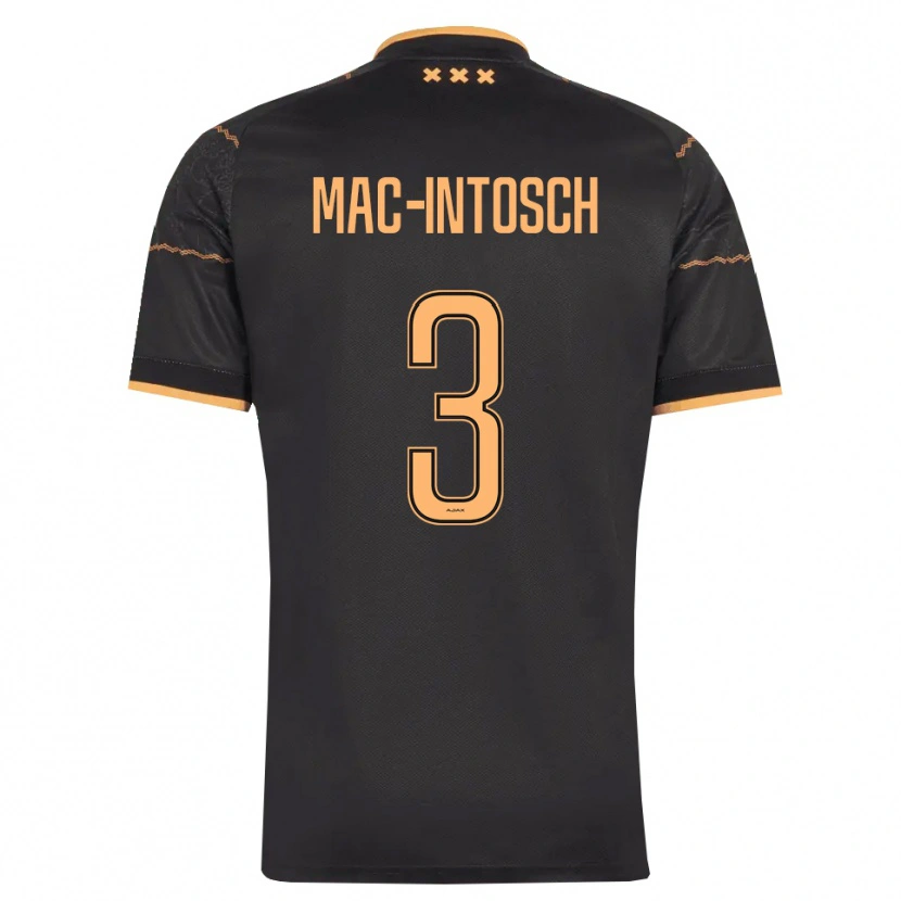Danxen Uomo Maglia Calvin Mac-Intosch #3 Nero Arancione Kit Gara Away 2026/27 Maglietta