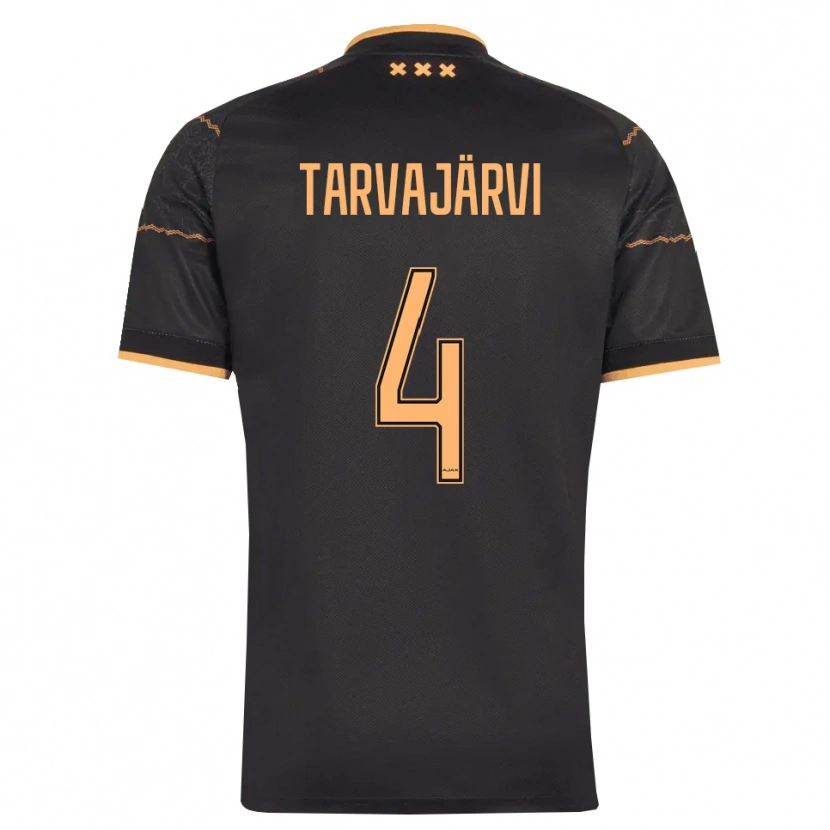 Danxen Uomo Maglia Niilo Tarvajärvi #4 Nero Arancione Kit Gara Away 2026/27 Maglietta