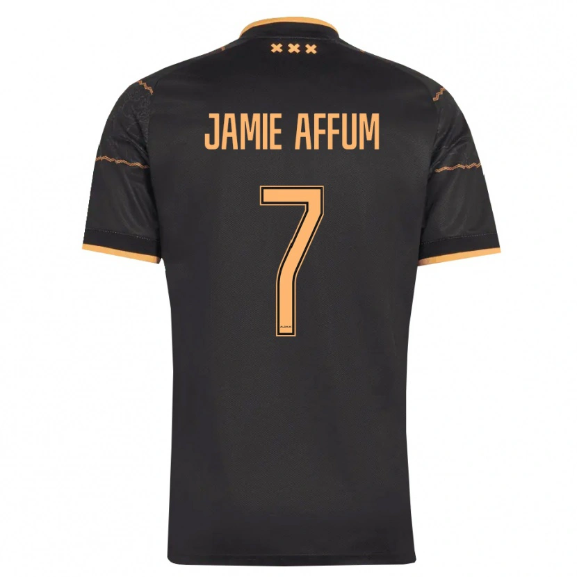 Danxen Uomo Maglia Deonell Jamie Affum #7 Nero Arancione Kit Gara Away 2026/27 Maglietta