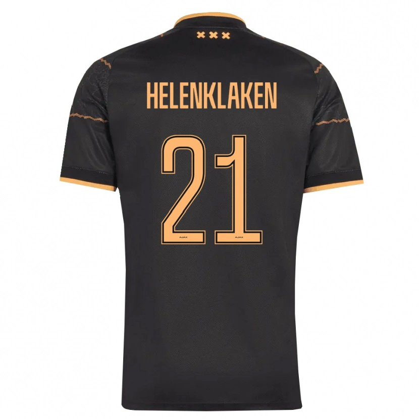 Danxen Uomo Maglia Sjors Helenklaken #21 Nero Arancione Kit Gara Away 2026/27 Maglietta