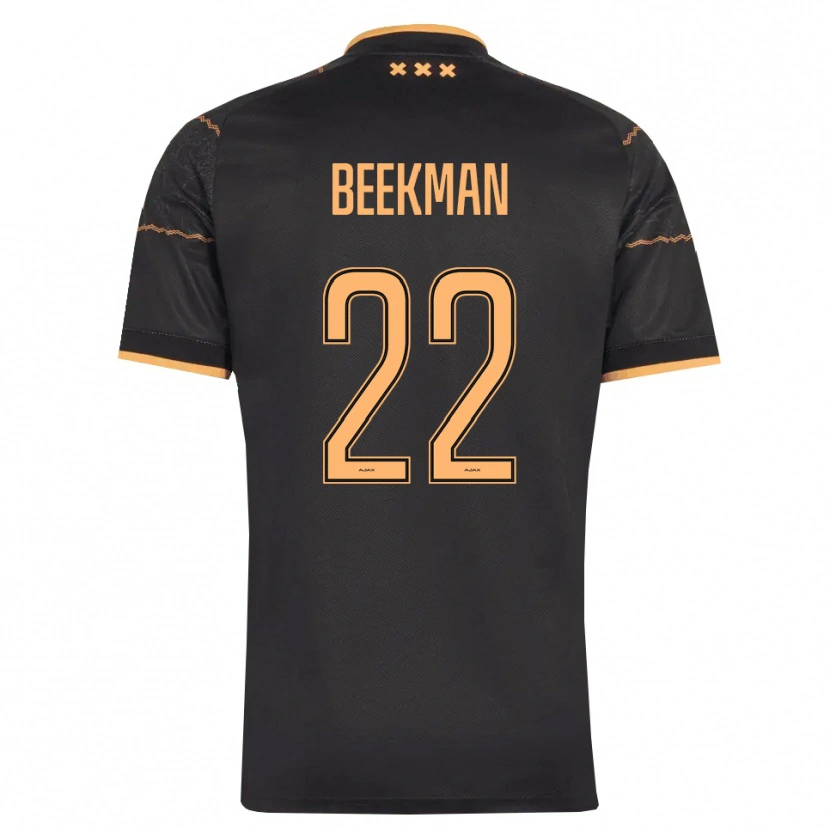 Danxen Uomo Maglia Luuk Beekman #22 Nero Arancione Kit Gara Away 2026/27 Maglietta