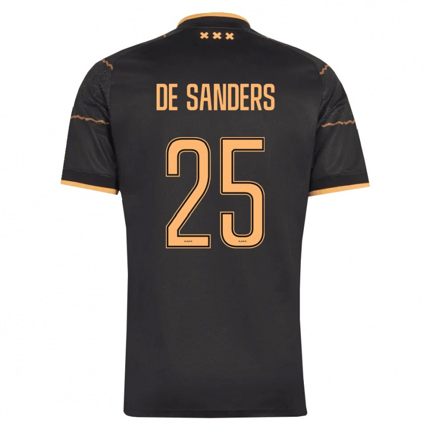 Danxen Uomo Maglia Kay-Lee De Sanders #25 Nero Arancione Kit Gara Away 2026/27 Maglietta