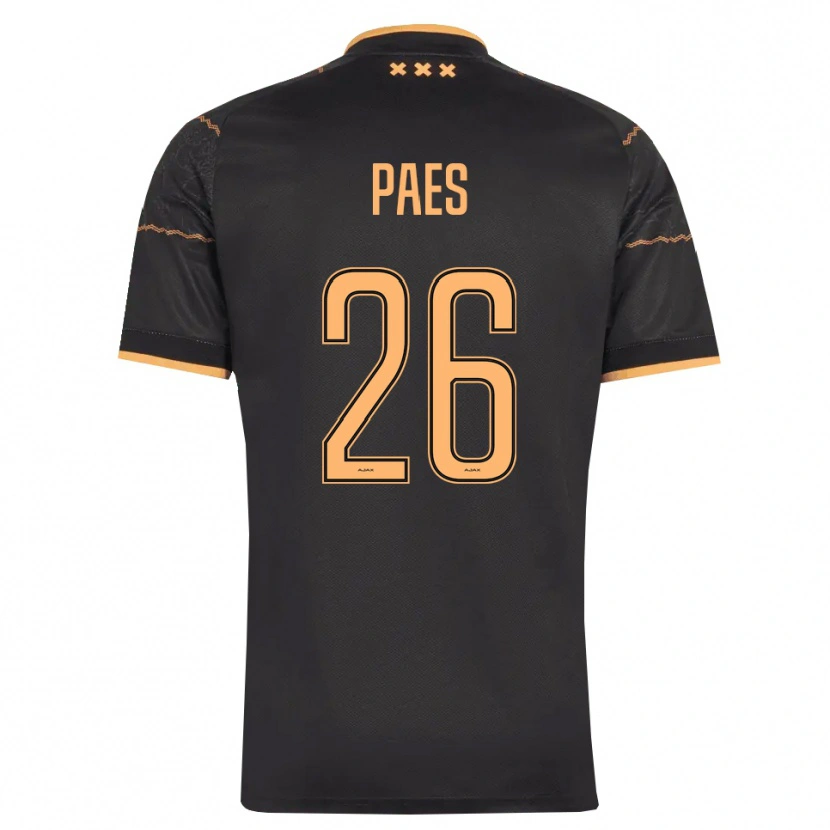 Danxen Uomo Maglia Maarten Paes #26 Nero Arancione Kit Gara Away 2026/27 Maglietta