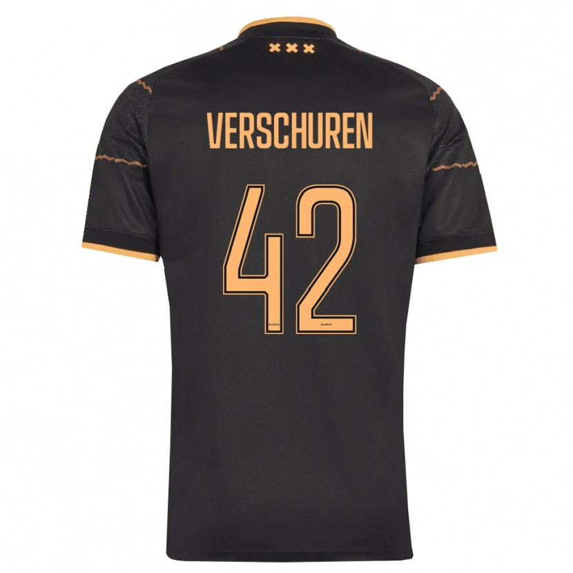 Danxen Uomo Maglia Nick Verschuren #42 Nero Arancione Kit Gara Away 2026/27 Maglietta