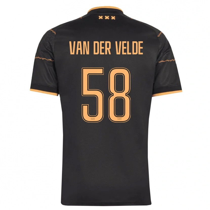 Danxen Uomo Maglia Valentijn Van Der Velde #58 Nero Arancione Kit Gara Away 2026/27 Maglietta