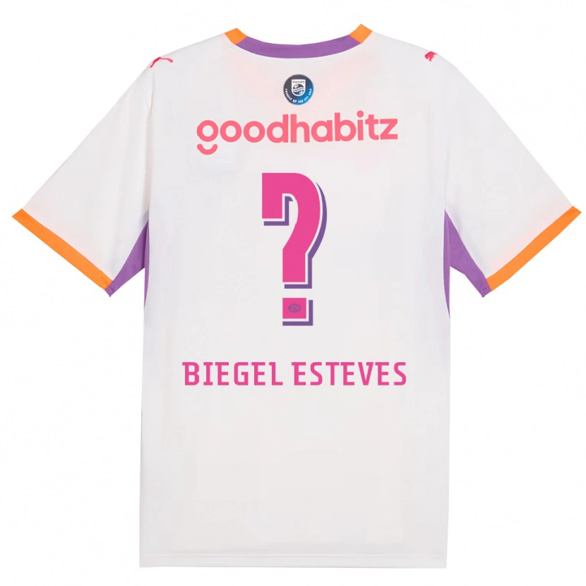 Danxen Uomo Maglia Moon Biegel Esteves #0 Bianco Viola Arancione Kit Gara Away 2026/27 Maglietta