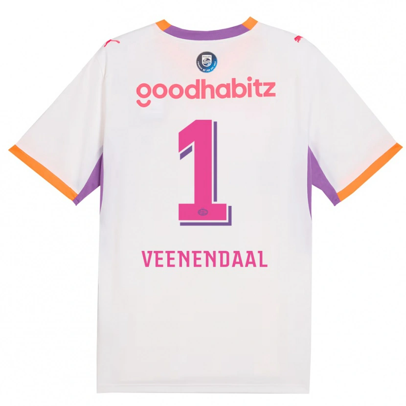 Danxen Uomo Maglia Sari Van Veenendaal #1 Bianco Viola Arancione Kit Gara Away 2026/27 Maglietta