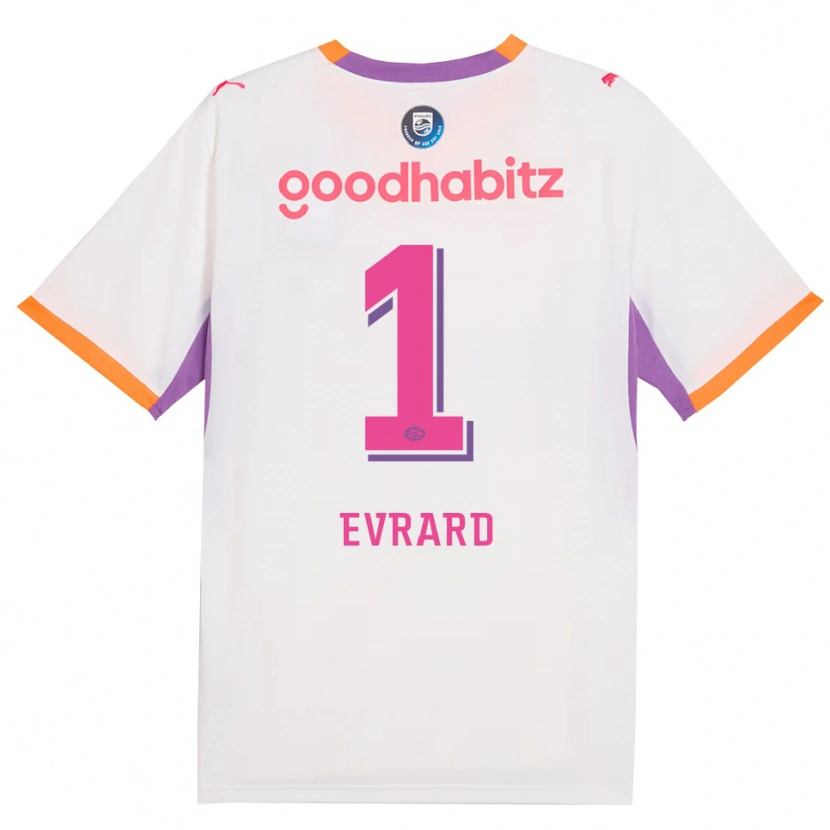 Danxen Uomo Maglia Nicky Evrard #1 Bianco Viola Arancione Kit Gara Away 2026/27 Maglietta