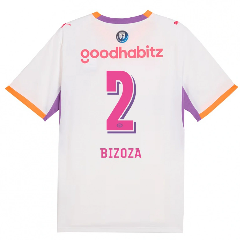 Danxen Uomo Maglia Kevin Bizoza #2 Bianco Viola Arancione Kit Gara Away 2026/27 Maglietta