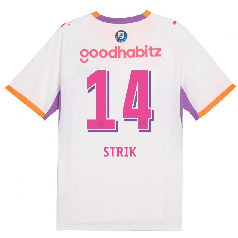 Danxen Uomo Maglia Laura Strik #14 Bianco Viola Arancione Kit Gara Away 2026/27 Maglietta