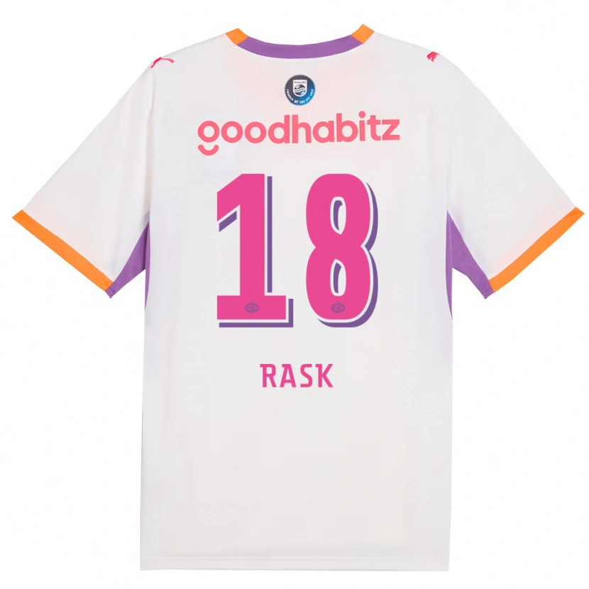 Danxen Uomo Maglia Caroline Rask #18 Bianco Viola Arancione Kit Gara Away 2026/27 Maglietta