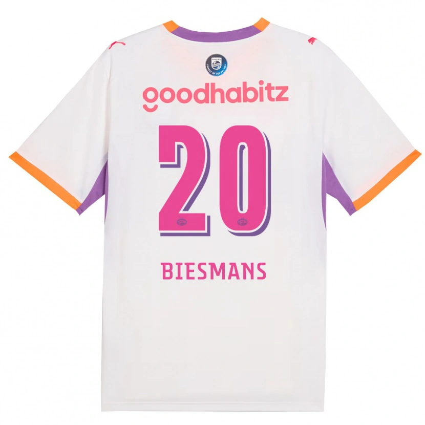 Danxen Uomo Maglia Julie Biesmans #20 Bianco Viola Arancione Kit Gara Away 2026/27 Maglietta