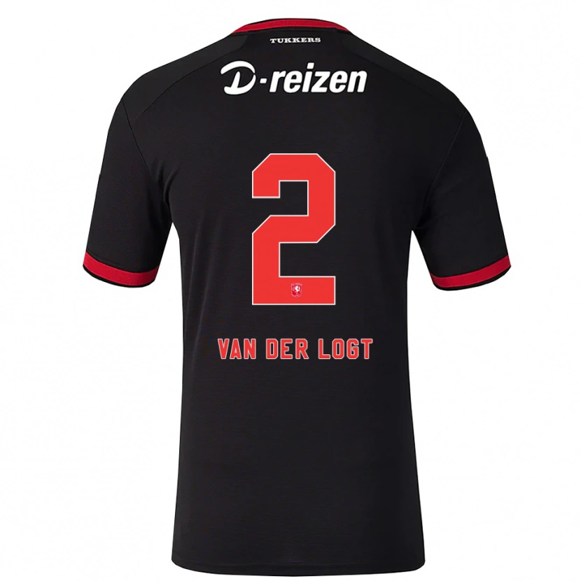 Danxen Uomo Maglia Jim Van Der Logt #2 Rosso Bianco Nero Kit Gara Away 2026/27 Maglietta