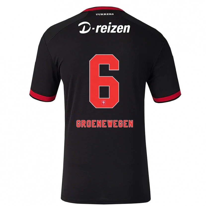 Danxen Uomo Maglia Lynn Groenewegen #6 Rosso Bianco Nero Kit Gara Away 2026/27 Maglietta