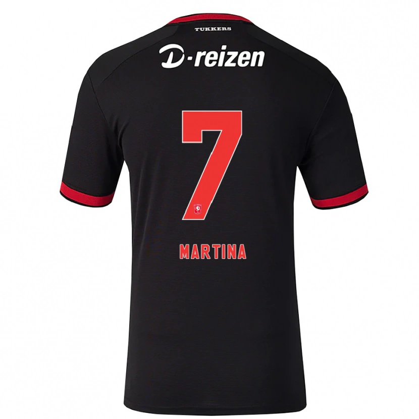 Danxen Uomo Maglia Shi-Jon Martina #7 Rosso Bianco Nero Kit Gara Away 2026/27 Maglietta
