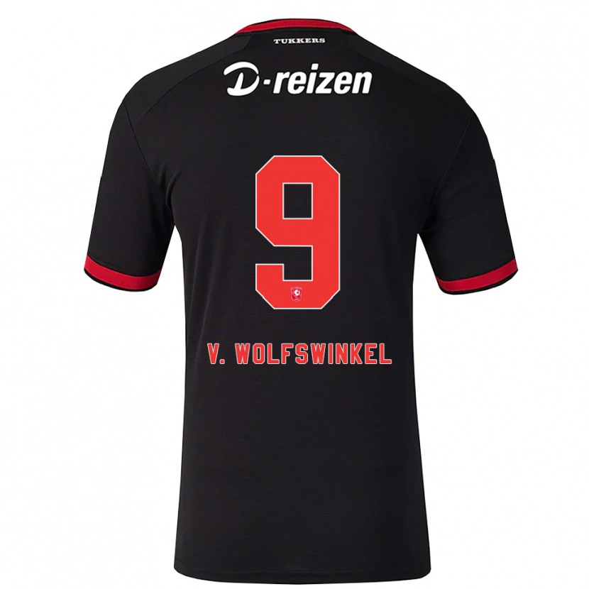 Danxen Uomo Maglia Ricky Van Wolfswinkel #9 Rosso Bianco Nero Kit Gara Away 2026/27 Maglietta