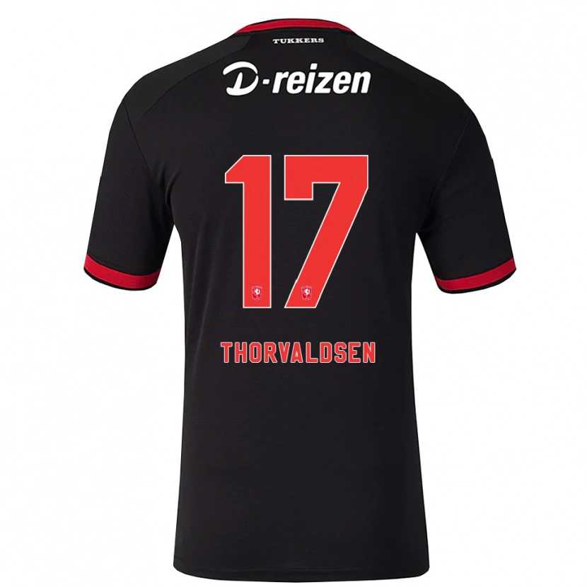 Danxen Uomo Maglia Filip Thorvaldsen #17 Rosso Bianco Nero Kit Gara Away 2026/27 Maglietta