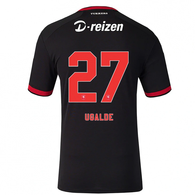 Danxen Uomo Maglia Manfred Ugalde #27 Rosso Bianco Nero Kit Gara Away 2026/27 Maglietta
