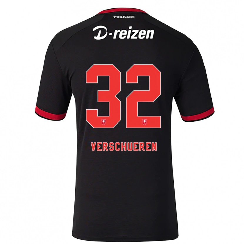 Danxen Uomo Maglia Arno Verschueren #32 Rosso Bianco Nero Kit Gara Away 2026/27 Maglietta