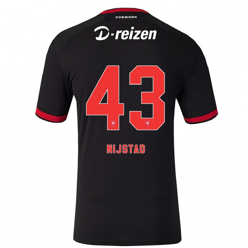 Danxen Uomo Maglia Ruud Nijstad #43 Rosso Bianco Nero Kit Gara Away 2026/27 Maglietta
