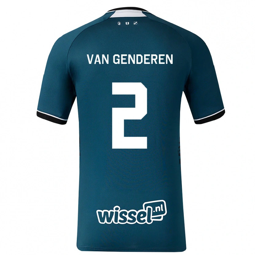 Danxen Uomo Maglia Juliën Van Genderen #2 Grigioardesiascuro Bianco Kit Gara Away 2026/27 Maglietta