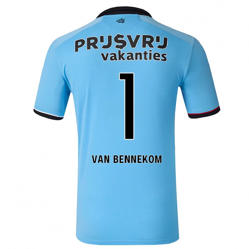 Danxen Uomo Maglia Duron Van Bennekom #1 Blu Cielo Profondo Nero Rosso Kit Gara Away 2026/27 Maglietta