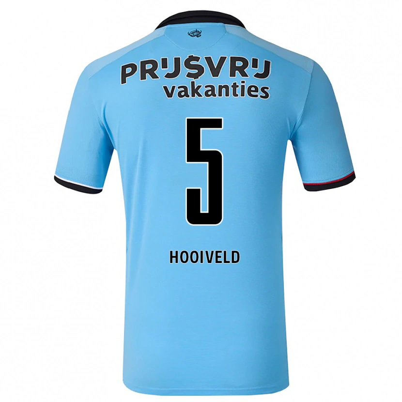 Danxen Uomo Maglia Dean Hooiveld #5 Blu Cielo Profondo Nero Rosso Kit Gara Away 2026/27 Maglietta