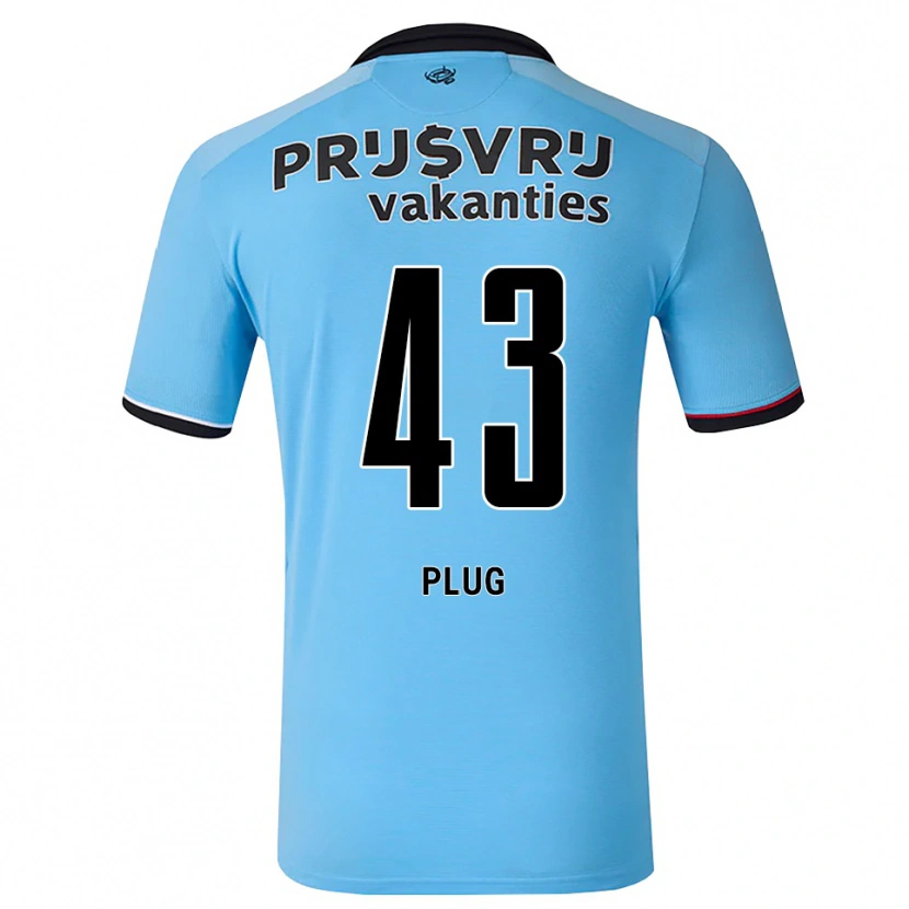 Danxen Uomo Maglia Jan Plug #43 Blu Cielo Profondo Nero Rosso Kit Gara Away 2026/27 Maglietta