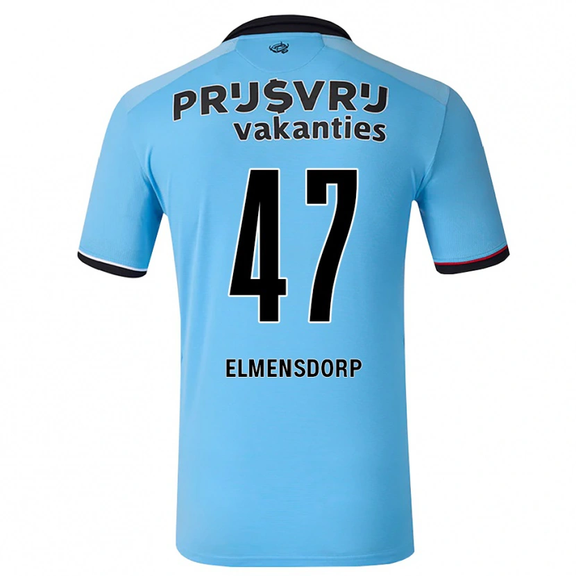 Danxen Uomo Maglia Paris Elmensdorp #47 Blu Cielo Profondo Nero Rosso Kit Gara Away 2026/27 Maglietta