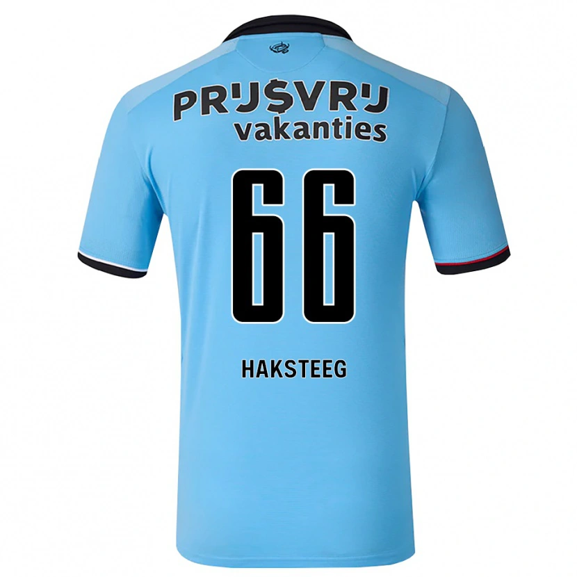 Danxen Uomo Maglia Tim Haksteeg #66 Blu Cielo Profondo Nero Rosso Kit Gara Away 2026/27 Maglietta