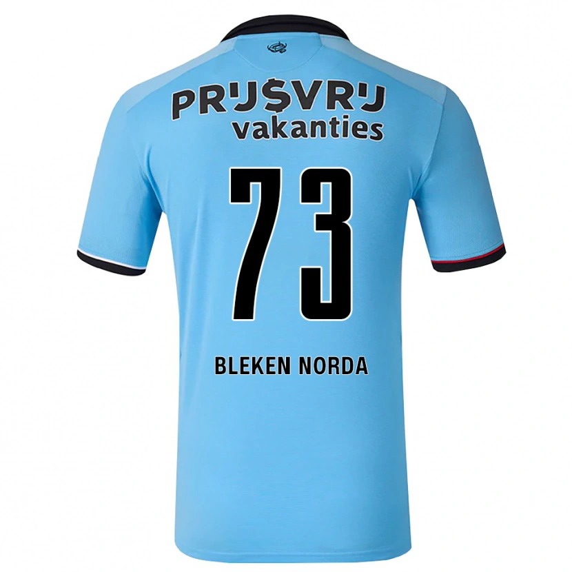 Danxen Uomo Maglia Haakon Bleken Norda #73 Blu Cielo Profondo Nero Rosso Kit Gara Away 2026/27 Maglietta