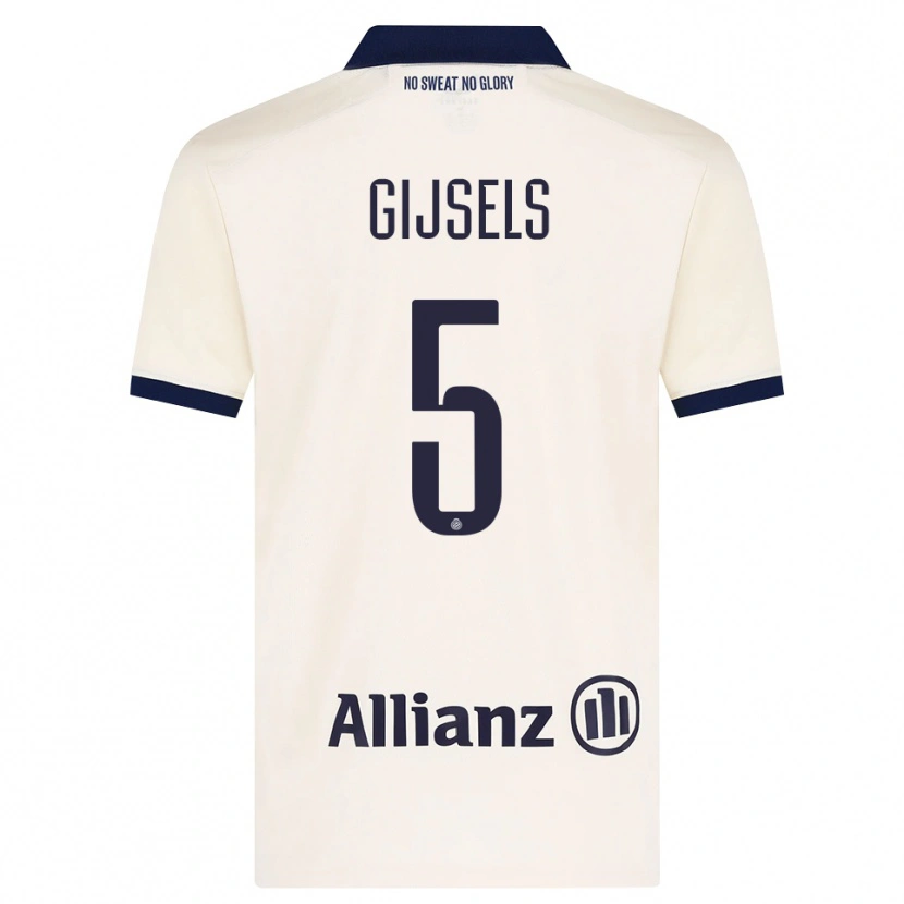 Danxen Uomo Maglia Kellen Gijsels #5 Beige Nero Kit Gara Away 2026/27 Maglietta