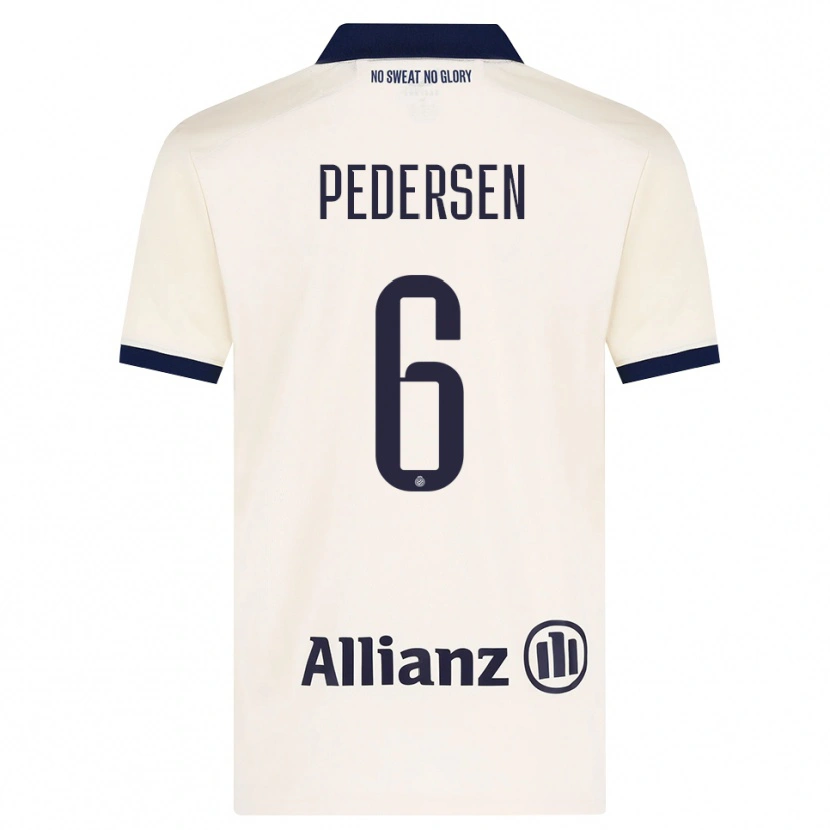Danxen Uomo Maglia Lara Pedersen #6 Beige Nero Kit Gara Away 2026/27 Maglietta