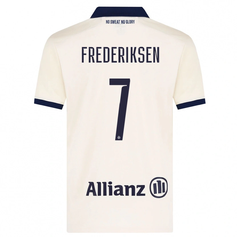 Danxen Uomo Maglia Rebekka Frederiksen #7 Beige Nero Kit Gara Away 2026/27 Maglietta