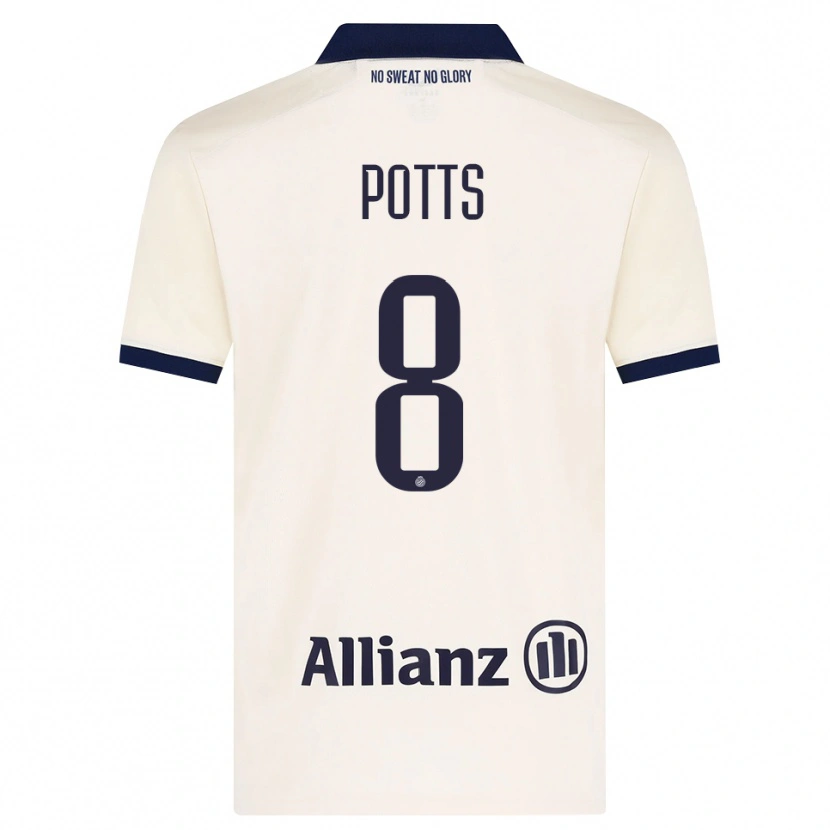 Danxen Uomo Maglia Freddie Potts #8 Beige Nero Kit Gara Away 2026/27 Maglietta